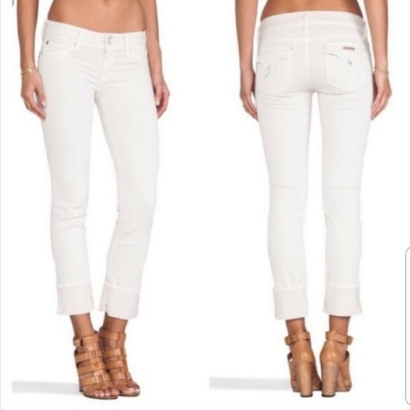 Hudson Jeans Jeans Hudson White Jeans Ginny Straight Cuffed Flap